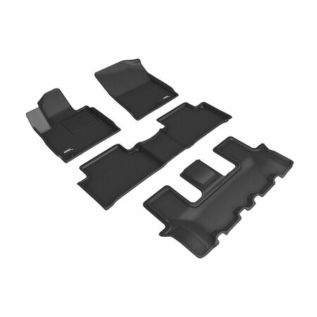 3D MATS USA Custom Fit, Raised Edge, Black, Thermoplastic Rubber Of Carbon Fiber Texture L1KA06201509